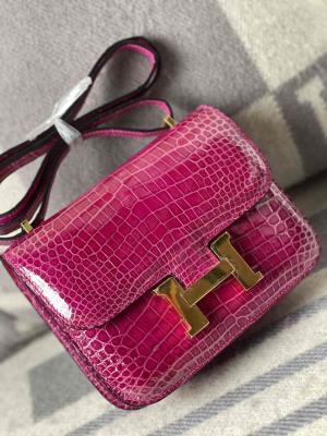 wholesale quality hermes constance 19 shinny niloticus crocodile j5 rose scheherazade ghd